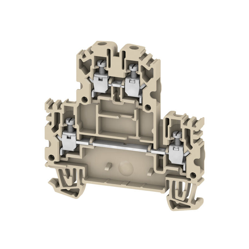 Borne de Dos Pisos 2,5 mm², 800 V, 24 A, Conexión Tornillo, Beige Oscuro