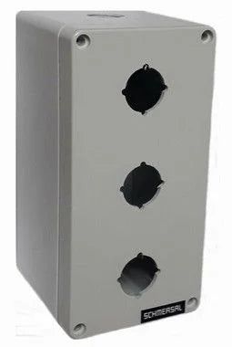 Caja Botonera ABS P3/0322-C CZ 80x160x85 mm Gris 3 Agujeros 22 mm