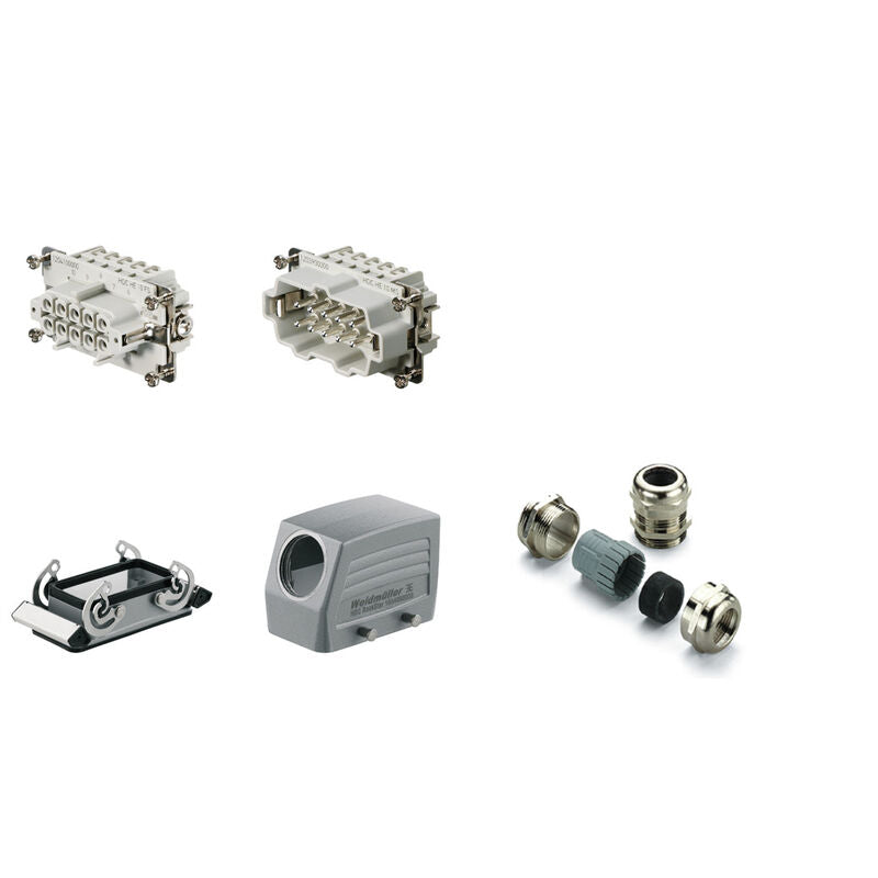 Kit Conector HDC HE Size 4, 10 Polos, 500 V, 16 A, M25