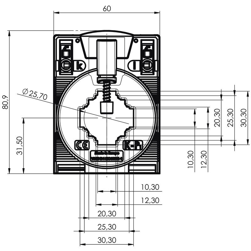 Transformador de Corriente 300 A / 5 A, 5 VA