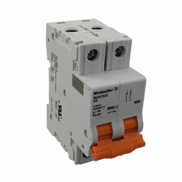 Interruptor Automático MCB 1077, 2P, Curva C, 2 A, AC/DC