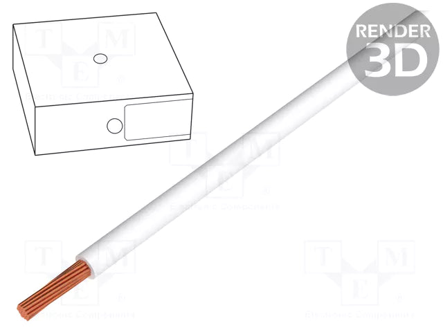 Cable De Control H05V-K AWG18 1x1 mm² OD 2.5 mm Blanco