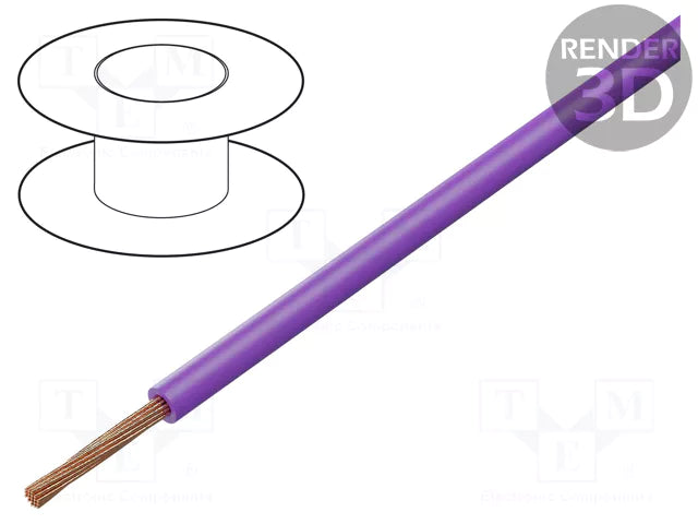 Cable De Control H05V2-K AWG18 1x1 mm² OD 2.8 mm Violeta