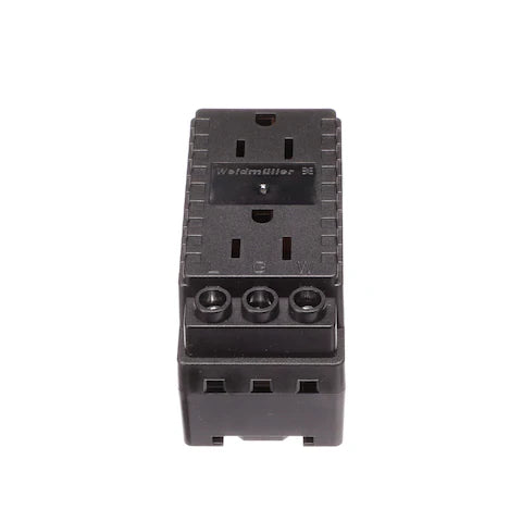 Toma Corriente Doble 15 A, 120 V, Montaje en Riel DIN, Negro