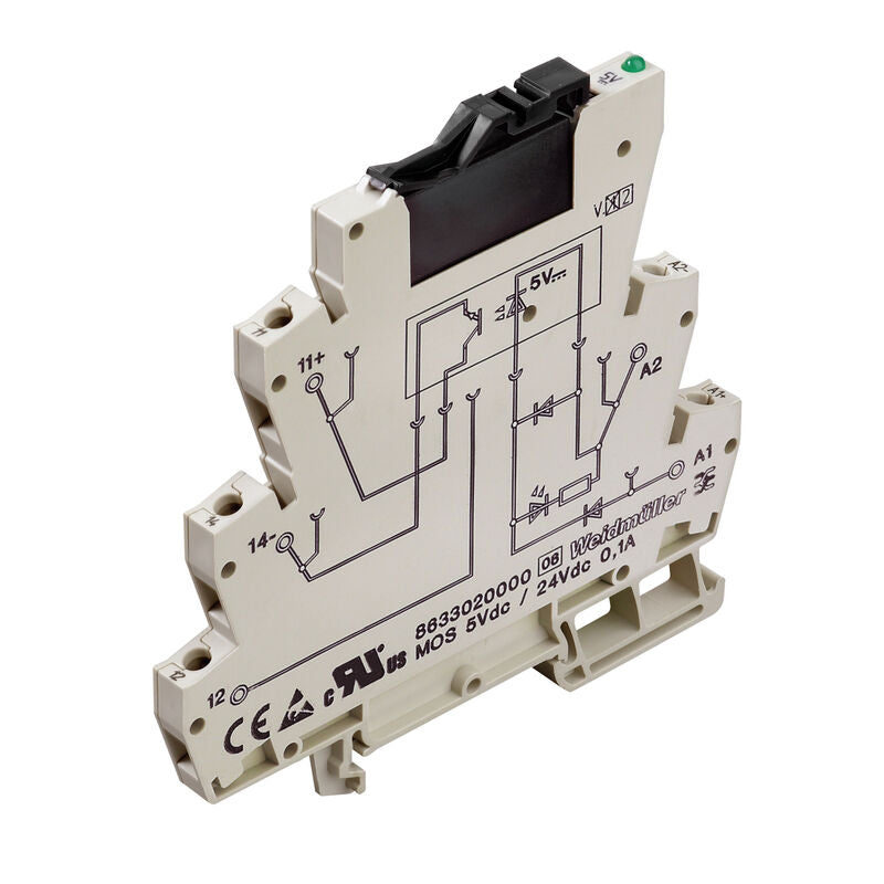 Relé de Estado Sólido 24 VDC, 3–48 VDC, 0.1 A, Conexión Tornillo