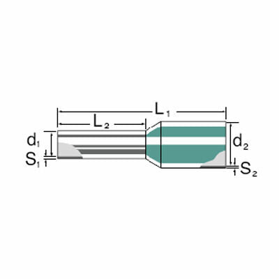 Terminal de Punta Tubular Aislado 12 mm / 10 mm², Gris
