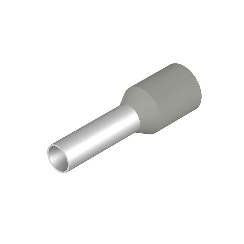 Terminal de Punta Tubular Aislado 12 mm / 10 mm², Gris