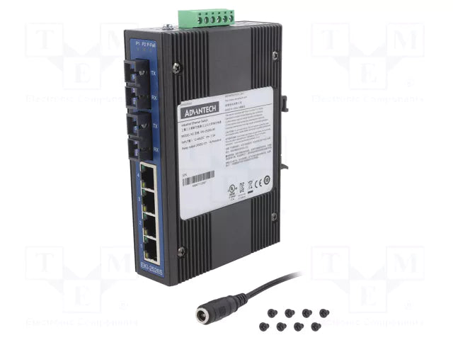 Switch Ethernet Industrial 4 Puertos RJ45 + 2 Puertos Fibra 100FX