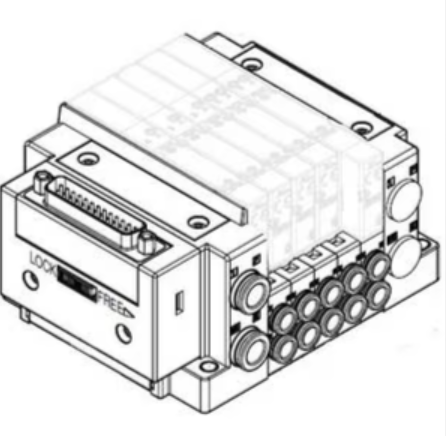 SMC 6 Station Manifold D-Sub con Válvulas